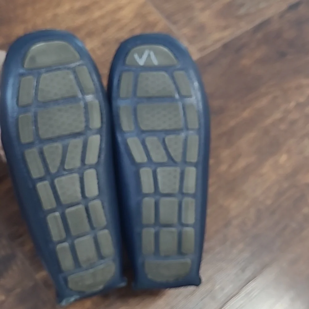 Janie and Jack Navy Blue Leather Slip-On Loafers Size 11 Kids